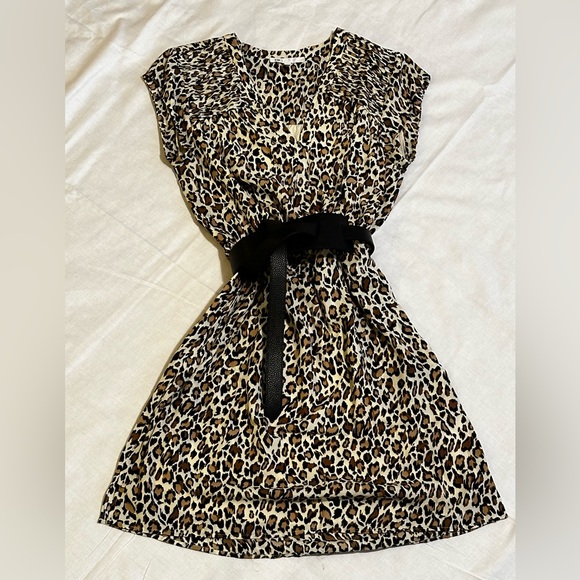 ‼️LAST CHANCE‼️🎉HP🎉 ✨NWOT✨DR2 Leopard Print Short Sleeve Dress w Pockets | Small - Picture 4 of 8